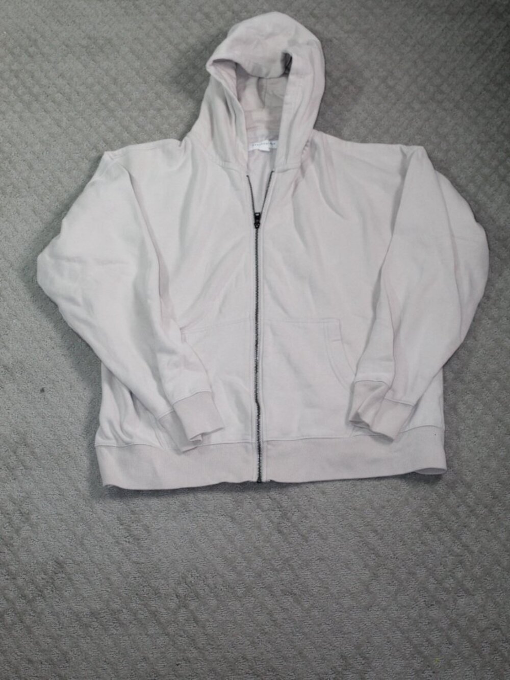 Aeropostale Size L Cream Zip Up Hooded Sweatshirt Fleece Jacket